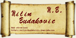 Milin Budaković vizit kartica